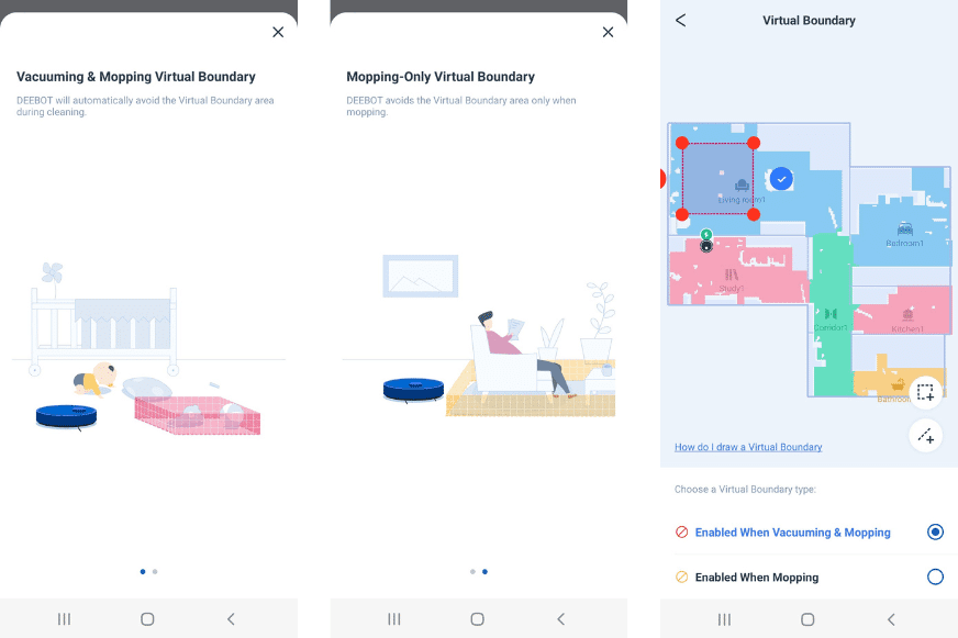 Sperrzonen werden in der Ecovacs Deebot T10 App festgelegt